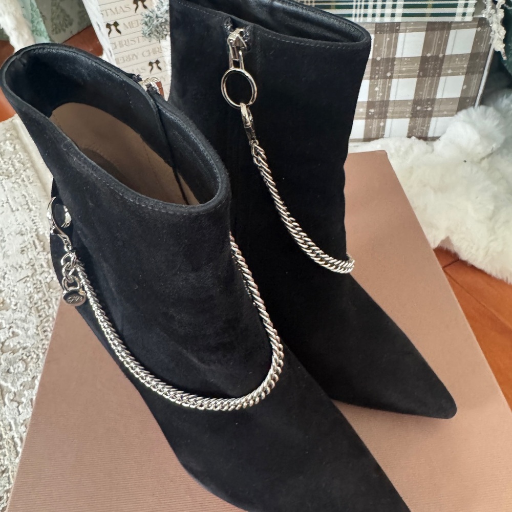 Gianvito Rossi Black Chain Heeled Boots - Picture 8 of 10